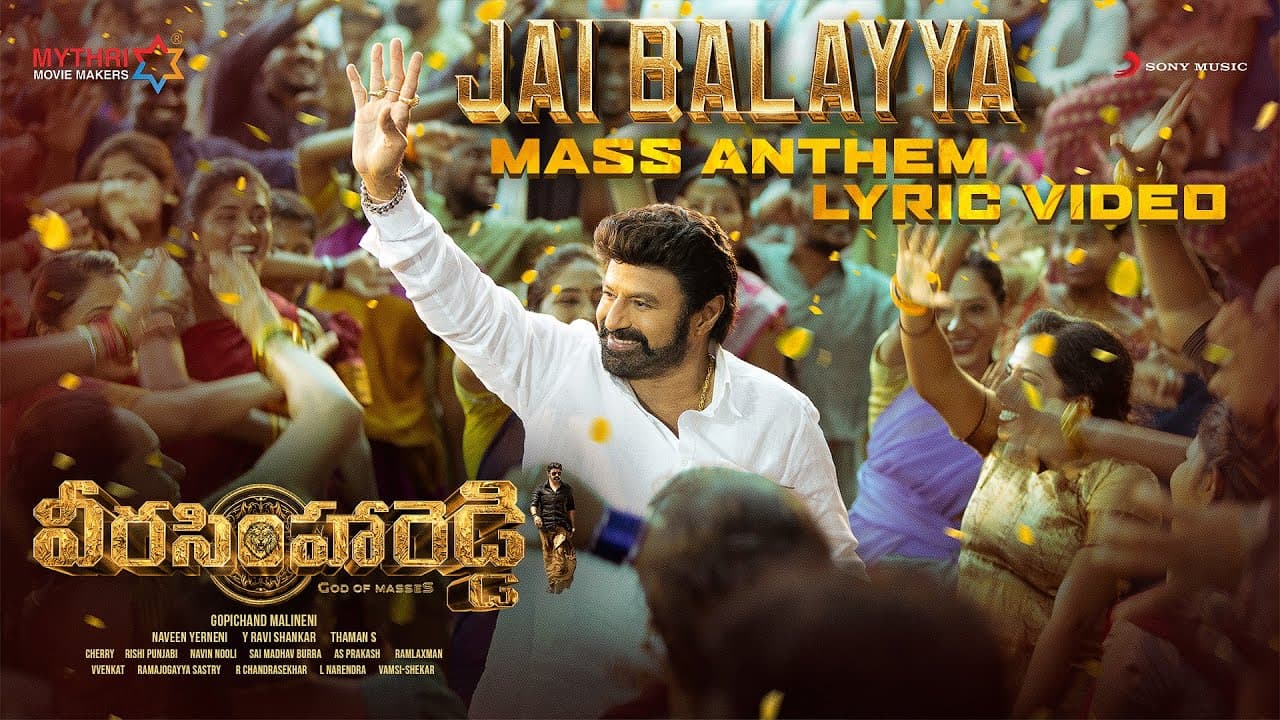Jai Balayya Lyrics - Nandamuri Balakrishna | Shruti Haasan | Kareemullah by Sony Music India